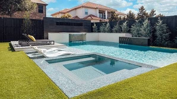 Pool and spa seen from above